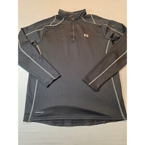 Layer 8 Mens Qwick-Dry Quarter Zip Pullover Charcoal Gray Athletic Shirt Size M